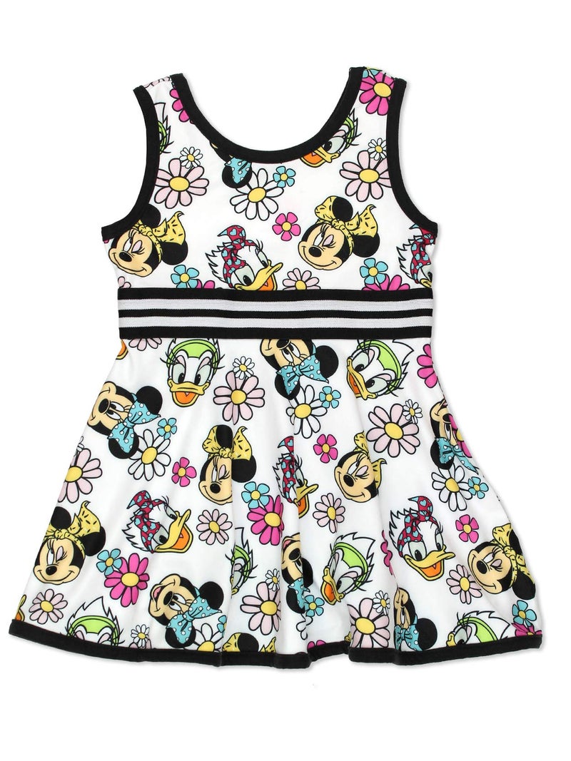 Disney Minnie Mouse and Daisy Duck Girlsâ€™ Sleeveless Dress for Infant and Toddler â€“ White/Black 3T - Image 1